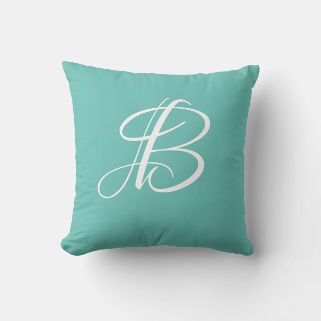 Brev B Monogram Initial Anpassningsbar Kudde (Framsida)