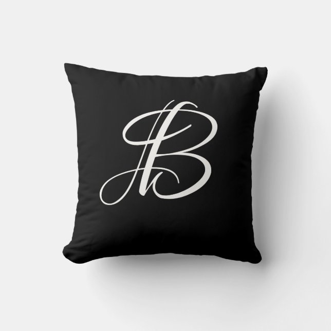 Brev B Monogram Initial Anpassningsbar Kudde (Framsida)