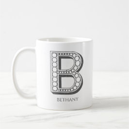 Brev B Monogram Modern Namn Kaffemugg