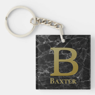 Brev B monogram på svart marmor