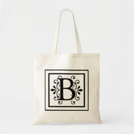 Brev B Monogram Tote Bag Tygkasse