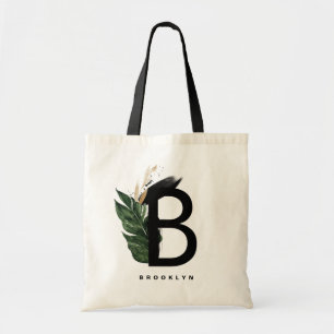  Brev B Monogram Tropisk Personlig för guldfetter Tygkasse