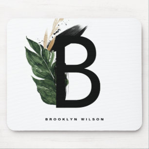 Brev B Monogram   Tropiskt gyllene monogram Musmatta