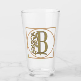 BREV B MONOGRAM Vackert Bröllop New Home Gift Glaskopp