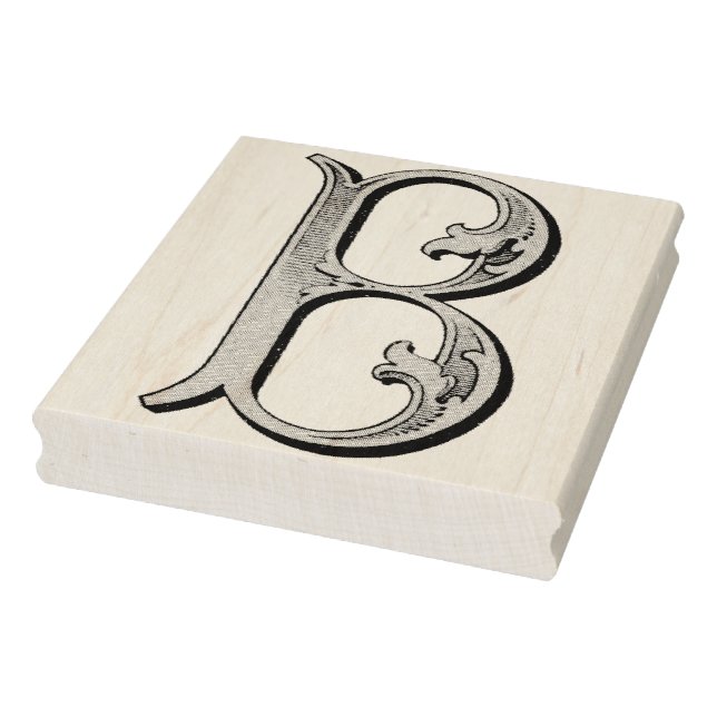 Brev B Monogram Vintage Rubber Art Frimärke Stämpel (Stämpel)
