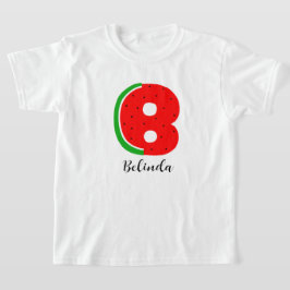 Brev B Namn T-shirt, Alphabet Watermelon T Shirt