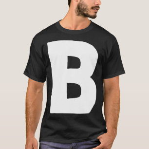 Brev B stort och fet vitt T Shirt