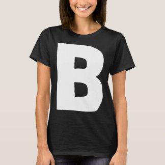Brev B stort och fet vitt T Shirt