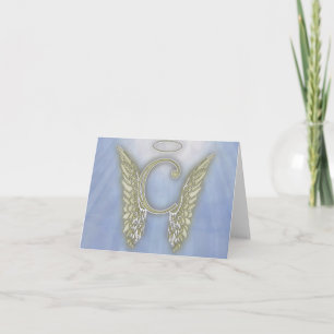 Brev C Angel Monogram Anteckningskort