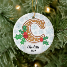 Brev C Anpassningsbar jul Monogram Ornament