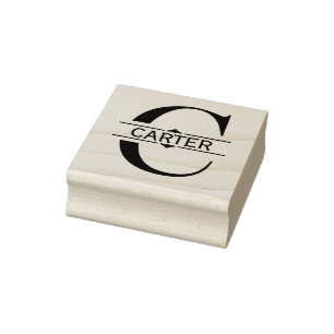 BREV C Black ornamental Split Monogram Stämpel