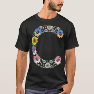Brev C Blommigt Alphabet, första monogram Pansies T Shirt