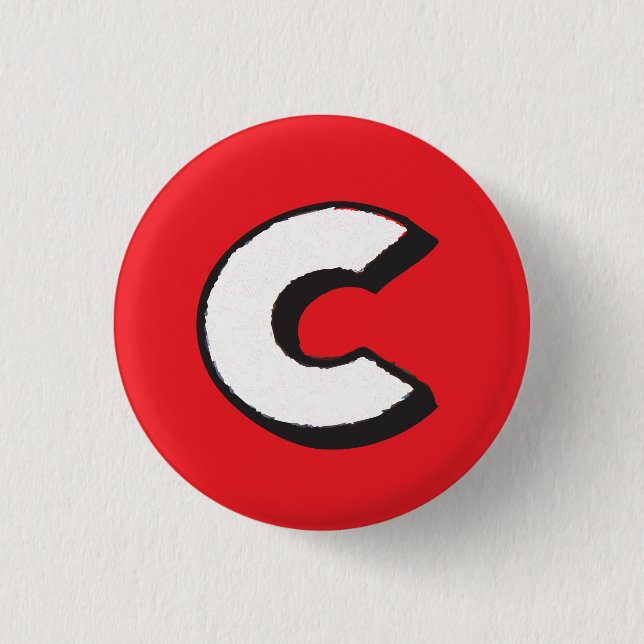Brev C-bricka för alfabet Knapp (Framsida)
