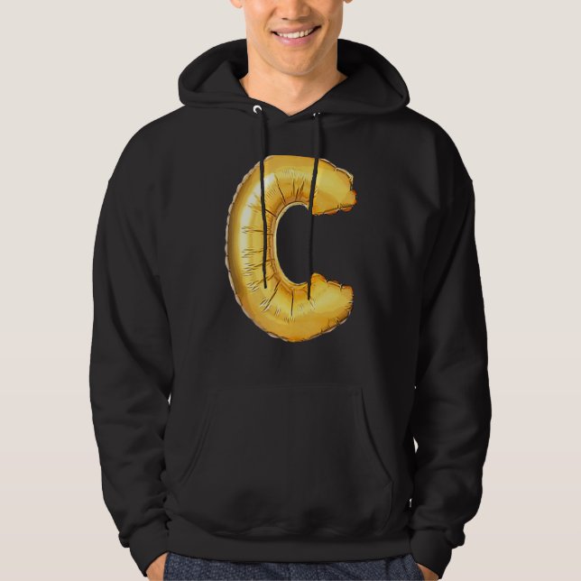 Brev C Capital Alphabet Camouflage Initial Hoodie (Framsida)
