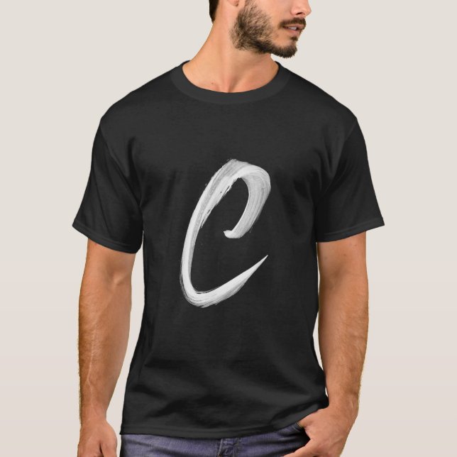 Brev C Initial Namn Monogram Capital Brev T Sh Shirt (Framsida)