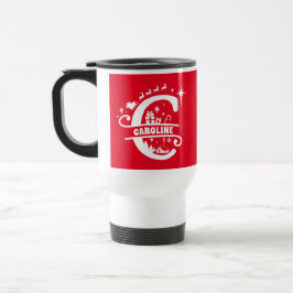 Brev C jul Monogram Initial Namn Red Resemugg