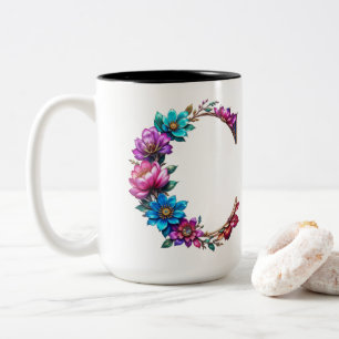 Brev C-kaffet Mugg - Blommigt för utlämnande
