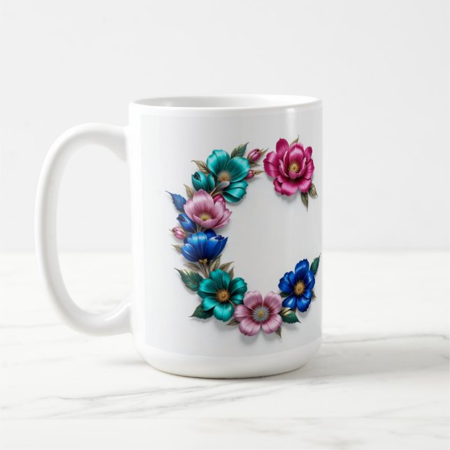 Brev C-kaffet Mugg - Blommigt för utlämnande (Vänster)