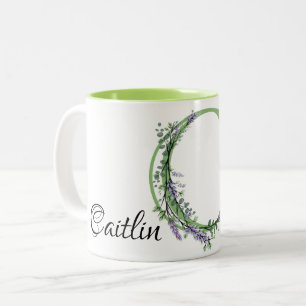 Brev C Lavender Eucalyptus monogrammed Två-Tonad Mugg