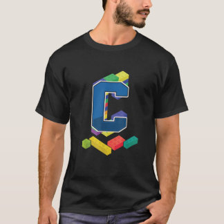Brev C Master Builder Alphabet-efternamn inbyggt T Shirt