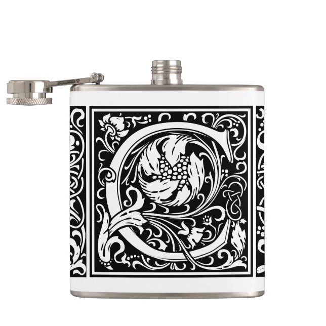 Brev C medeltida monogram Art Nouveau Fickplunta (Öppnad)