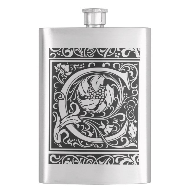 Brev C medeltida monogram Art Nouveau Fickplunta (Framsidan)