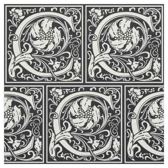 Brev C medeltida monogram Art Nouveau Tyg (Provkarta)