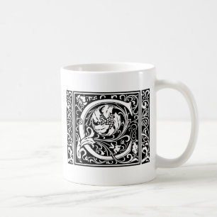 Brev C Medieval Monogram Art nouveau Kaffemugg
