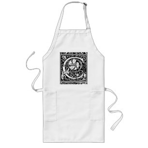 Brev C Medieval Monogram Art nouveau Långt Förkläde
