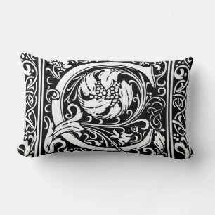 Brev C Medieval Monogram Art nouveau Lumbarkudde