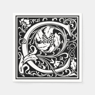 Brev C Medieval Monogram Art nouveau Pappersservett