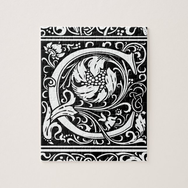 Brev C Medieval Monogram Art nouveau Pussel (Vertikal)