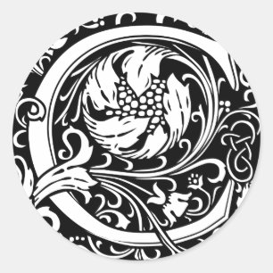 Brev C Medieval Monogram Art nouveau Runt Klistermärke