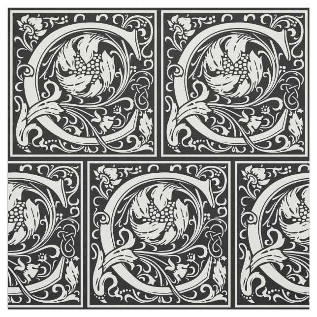 Brev C Medieval Monogram Art nouveau Tyg (Provkarta)