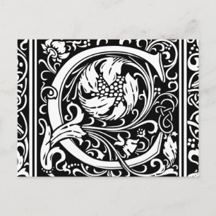 Brev C Medieval Monogram Art nouveau Vykort