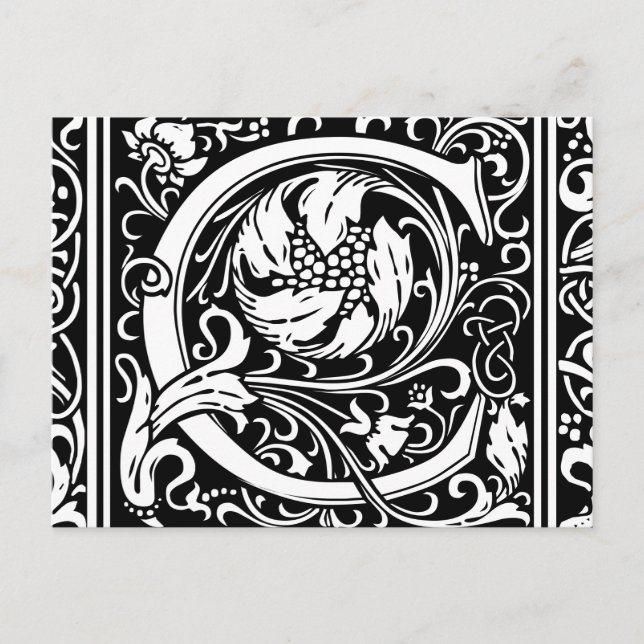 Brev C Medieval Monogram Art nouveau Vykort (Framsida)