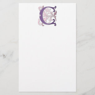 Brev C Monogram Fleur de lis Brevpapper
