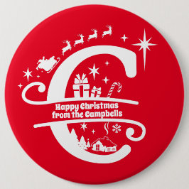 Brev C Monogram första familjen Namn Hälsning Knapp