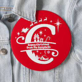 Brev C Monogram första familjen Namn Hälsning Knapp