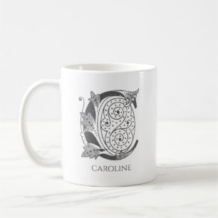 Brev C Monogram Modern Namn Kaffemugg