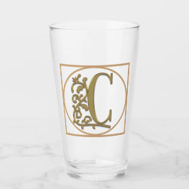 BREV C MONOGRAM Vackert Bröllop New Home Gift Glaskopp