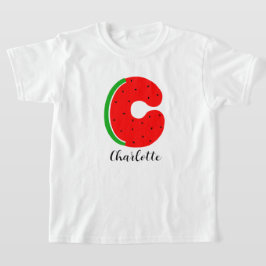 Brev C Namn T-shirt, eget namn Watermelon T Shirt