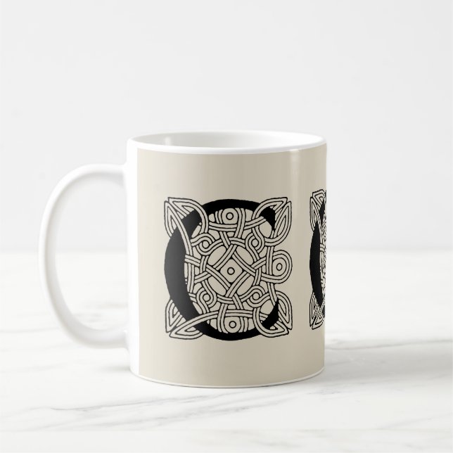 Brev C Vintage Celtic Knot Monogram Kaffemugg (Vänster)