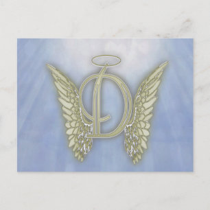 Brev D Angel Monogram Vykort