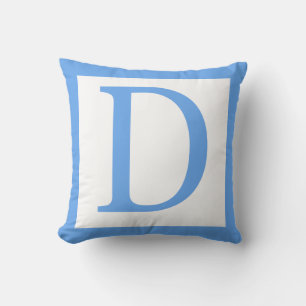 BREV D BABY BLUE GRÄNS KUDDE