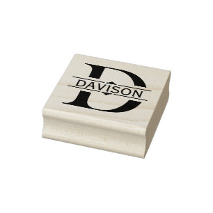 BREV D Black ornamental Split Monogram Stämpel