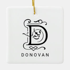 Brev D Elegant Monogram jul Ornament