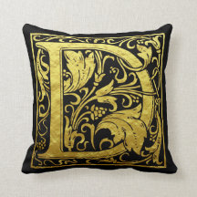 Brev D First Brev Faux Guld och Black