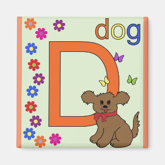 "Brev D" för Hund Barns magnet