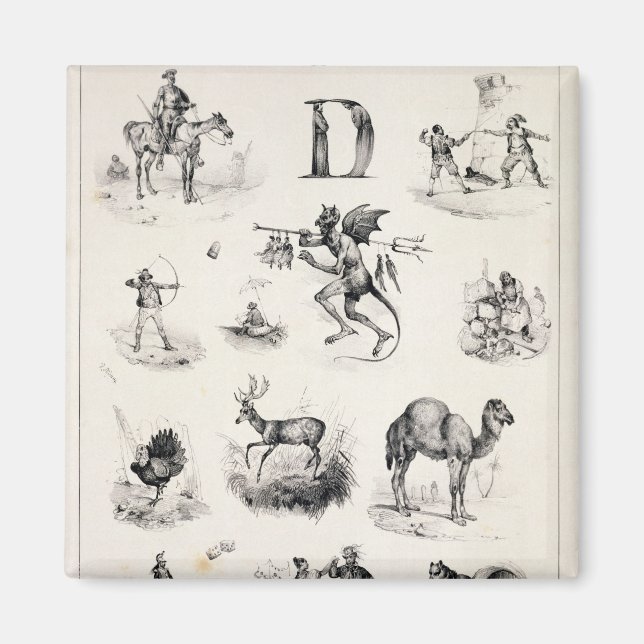 Brev D från en alfabetföre, 1832 Magnet (Framsidan)